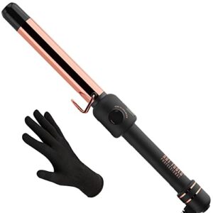 hot tools pro artist rose gold digital curling iron/wand | long lasting defined curls, (1 in)