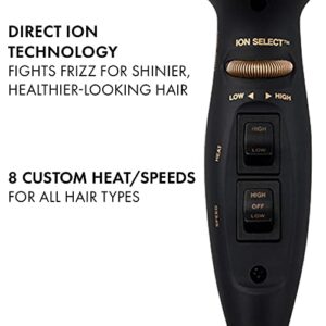 Hot Tools Pro Artist Black Gold 2100 Turbo Ceramic + Ionic Hair Dryer | Fast Dry, Lightweight
