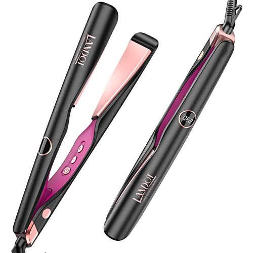 LANDOT Hair Straightener and Curler 2 in 1, Twist Flat Iron Curling Iron for Curl/Wave or Straighten