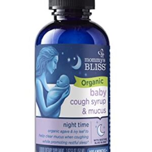 Mommy's Bliss Organic Baby Cough Syrup & Mucus Night Time, Contains Organic Agave and Ivy Leaf, Made for Babies 4 month+, 1.67 Fluid Ounces