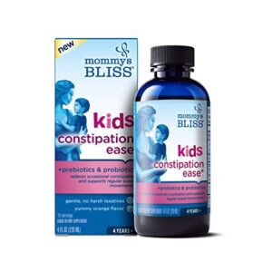 Mommy's Bliss Kids Constipation Ease with Prebiotics & Probiotics: Supports Regularity & Digestive Health, Constipation Relief for Kids, Age 4+, 4 Fl Oz