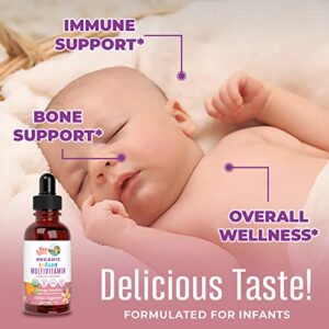 Multivitamin & Multimineral with Iron for Infants by MaryRuth's | USDA Organic | Sugar Free | Liquid Vitamins for Babies 6-12 Months | Immune Support & Overall Wellness | Vegan | Non-GMO | 2 Fl Oz