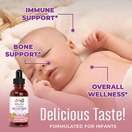 Multivitamin & Multimineral with Iron for Infants by MaryRuth's | USDA Organic | Sugar Free | Liquid Vitamins for Babies 6-12 Months | Immune Support & Overall Wellness | Vegan | Non-GMO | 2 Fl Oz