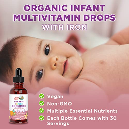 Multivitamin & Multimineral with Iron for Infants by MaryRuth's | USDA Organic | Sugar Free | Liquid Vitamins for Babies 6-12 Months | Immune Support & Overall Wellness | Vegan | Non-GMO | 2 Fl Oz