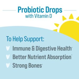 Culturelle Baby Immune & Digestive Support Probiotic + Vitamin D Drops, Helps Support Immune & Digestive Health in Babies, Infants & Newborns 0-12 Months, 30 Day Supply, Gluten Free & Non-GMO, 9ml
