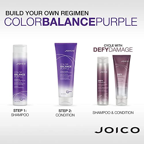 Joico Color Balance Purple Shampoo & Conditioner Set | Eliminate Brassy and Yellow tones | For Cool Blonde or Gray Hair