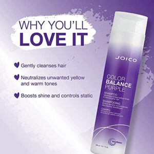 Joico Color Balance Purple Shampoo & Conditioner Set | Eliminate Brassy and Yellow tones | For Cool Blonde or Gray Hair