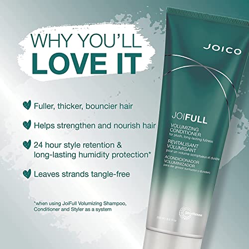 Joico JoiFULL Volumizing Shampoo & Conditioner Set | Plush & Long-Lasting Fullness | Boost Shine | For Fine/Thin Hair