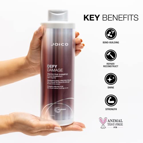 Defy Damage Protective Shampoo | For Color-Treated Hair | Strengthen Bonds & Preserve Hair Color | With Moringa Seed Oil & Arginine | 33.8 Fl Oz