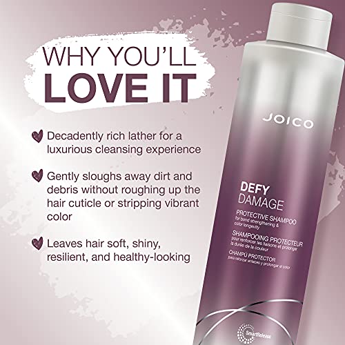 Defy Damage Protective Shampoo | For Color-Treated Hair | Strengthen Bonds & Preserve Hair Color | With Moringa Seed Oil & Arginine | 33.8 Fl Oz