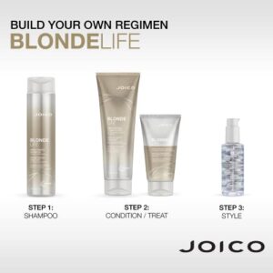 Joico Blonde Life Brilliant Glow Brightening Oil | For Blonde Hair | Tame Frizz | Boost Shine & Brilliance | Add Softness & Smoothness | With Monoi & Tamanu Oil | 3.4 Fl Oz