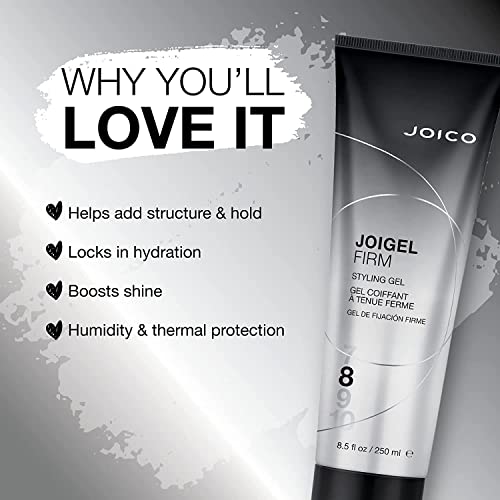 JoiGel Firm Styling Gel | For Most Hair Types | Add Body and Volume | Lock In Moisture & Boost Shine | Thermal Heat & Humidity Protection | Protect Against Pollution | 8.5 Fl Oz (Pack of 2)