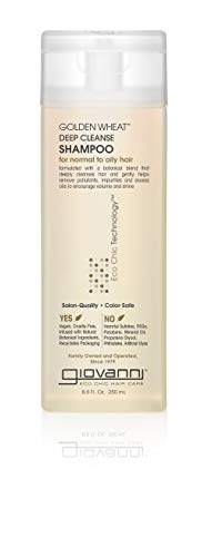 GIOVANNI Eco Chic Golden Wheat Deep Cleanse Shampoo, 8.5 oz. - Deep Cleansing With Botanical Oils, Spearmint Oil + Aloe Vera, Normal To Oily Hair