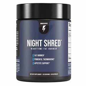 innosupps night shred | night time fat burner and natural sleep support | ashwaganda, 5-htp, cla, melatonin | appetite suppressant | weight loss support (60 vegetarian capsules)