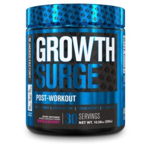 jacked factory growth surge creatine post workout – muscle builder with creatine monohydrate, betaine, l-carnitine l-tartrate – daily muscle building & recovery supplement – 30 servings, swoleberry