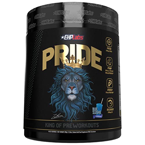 EHPlabs Pride Pre Workout Supplement Powder - Full Strength Pre-Workout Energy Supplement, Sharp Focus, Epic Pumps & Faster Recovery - Blue Slushie (40 Servings)