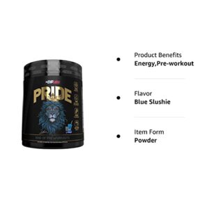 EHPlabs Pride Pre Workout Supplement Powder - Full Strength Pre-Workout Energy Supplement, Sharp Focus, Epic Pumps & Faster Recovery - Blue Slushie (40 Servings)