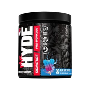 PROSUPPS Mr. Hyde Signature Pre Workout with Creatine, Beta Alanine, TeaCrine and Caffeine for Sustained Energy, Focus and Pumps - Pre-Workout Energy Drink for Men and Women (Blue Razz, 30 Servings)