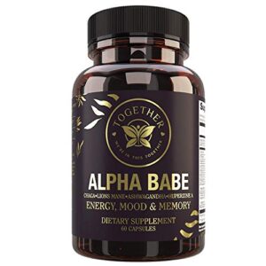 alpha babe | nootropic supplement | memory mood energy | nootropics lions mane chaga ashwagandha