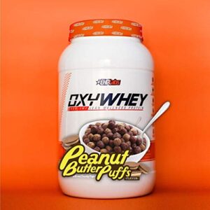 EHPlabs OxyWhey Lean Whey Protein Powder - 25g of 100% Pure, Lean, Non-GMO Whey Protein Blend, Post Workout Fitness & Nutritional Shakes, Smoothies, Baking & Cooking - 27 Serves (Peanut Butter Puffs)