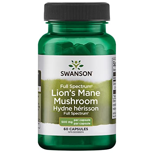 Swanson Lion's Mane Mushroom - 60 Capsules, 500mg Each