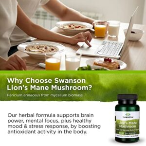 Swanson Lion's Mane Mushroom - 60 Capsules, 500mg Each