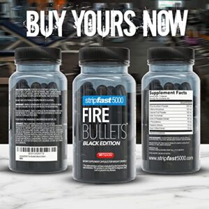 stripfast5000 Fire Bullets Max Strength Black Edition for Women & Men, Keto Friendly, 30 Days Supply