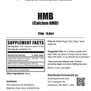 BulkSupplements.com HMB Powder (β-Hydroxy β-Methylbutyrate) - HMB Free Acid - HMB 1000 mg - Calcium HMB - 1000mg per Serving (250 Grams - 8.8 oz)