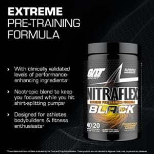 Nitraflex Black, Extreme Pre-Training Formula, 40 Servings (Green Apple)