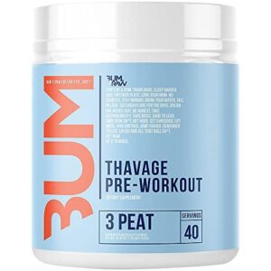 raw pre workout powder, thavage (4 peat) – chris bumstead sports nutrition supplement for men & women – cbum preworkout for working out, hydration, mental focus & energy – 40 servings