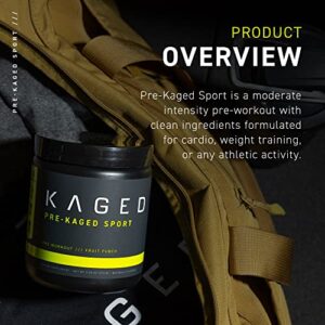 Pre Workout Powder; Kaged Muscle Pre-Kaged Sport Pre Workout For Men And Women, Increase Energy, Focus, Hydration, and Endurance, Organic Caffeine, Plant Based Citrulline, Mango Lime