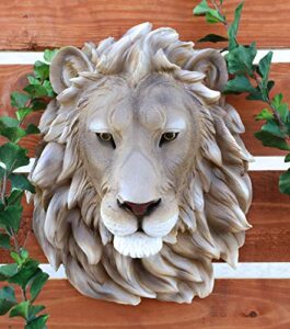 ebros gift safari african grassland mufasa lion head wall decor plaque 16″ tall taxidermy art decor sculpture alpha pride lion king wall bust plaque