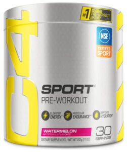 c4 sport pre workout powder watermelon – nsf certified for sport + preworkout energy supplement for men & women – 135mg caffeine + creatine monohydrate – 30 servings