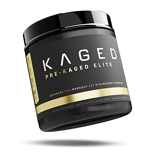 Pre Workout Powder; Pre-KAGED Elite Preworkout for Men & Women, High Stimulant for Workout Energy, Focus & Pumps; Premium L-Citrulline, Beta Alanine, Creatine, & 388mg of Caffeine, Strawberry Lemonade