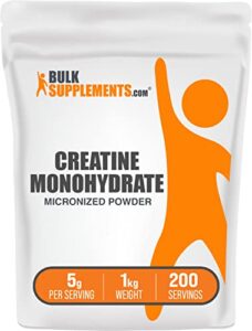 bulksupplements.com creatine monohydrate powder – 5g of micronized creatine monohydrate powder per serving, pre workout creatine, vegan creatine, creatine for building muscle (1 kilogram – 2.2 lbs)