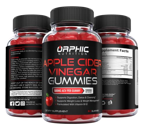 Apple Cider Vinegar Gummies - 1000mg -Formulated to Support Weight Loss Efforts, Normal Energy Levels & Gut Health* - Supports Digestion, Detox & Cleansing* - ACV Gummies W/ VIT B12, Beetroot