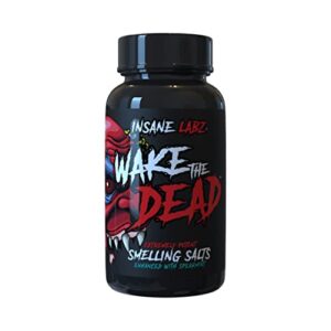 insane labz wake the dead smelling salts pre workout, massive energy boosting powder, ammonia inhalant, extreme focus for power-lifting athletes, 100 uses just add water