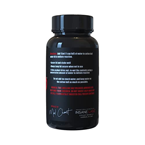 Insane Labz Wake The Dead Smelling Salts Pre Workout, Massive Energy Boosting Powder, Ammonia Inhalant, Extreme Focus for Power-Lifting Athletes, 100 Uses just add Water