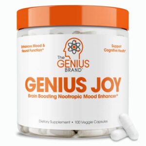 genius joy, nootropic mood enhancer supplement – support cognitive health, enhance mood & neural function with brain boosting l-theanine, panax ginseng & sam-e