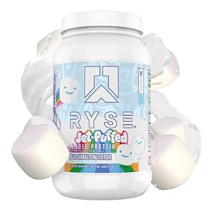 ryse core series loaded protein | build, recover, strength | 25g whey protein | added prebiotic fiber and mcts | low carbs & low sugar | 27 servings (marshmallow)