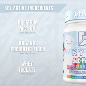 Ryse Core Series Loaded Protein | Build, Recover, Strength | 25g Whey Protein | Added Prebiotic Fiber and MCTs | Low Carbs & Low Sugar | 27 Servings (Marshmallow)