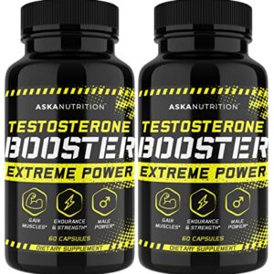 Testosterone Booster for Men - Male Enhancing Supplement with Horny Goat Weed & Tongkat Ali - Muscle Builder Enlargement Pills - Natural Test Booster Increased Desire, Energy, Stamina, Libido (2 PACK)