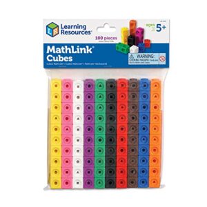 learning resources mathlink cubes – set of 100 cubes, ages 5+, kindergarten stem activities, math manipulatives and counters, easter basket stuffers