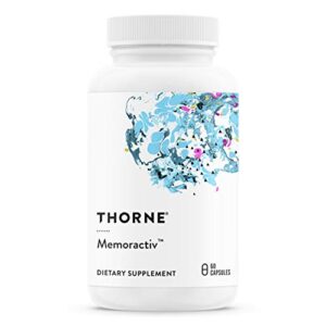 thorne memoractiv – nootropic brain supplement for focus, creativity, and concentration – ashwagandha, ginkgo, lutemax, bacopa, pterostilbene – gluten-free, dairy-free – 60 capsules – 30 servings