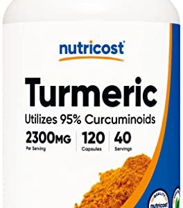 Nutricost Turmeric Curcumin with BioPerine and 95% Curcuminoids, 2300mg, 120 Capsules, Veggie Capsules, 767mg Per Cap, 40 Servings, Gluten Free, Non-GMO