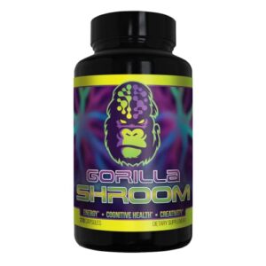 gorilla shroom nootropic mushroom supplement (6700mg) – 270 capsules/lion’s mane, cordyceps, reishi, maitake/increased energy/improved immune modulation/enhanced cognitive functioning