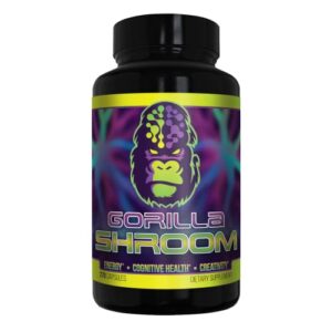 Gorilla Shroom Nootropic Mushroom Supplement (6700mg) - 270 Capsules/Lion’s Mane, Cordyceps, Reishi, Maitake/Increased Energy/Improved Immune Modulation/Enhanced Cognitive Functioning