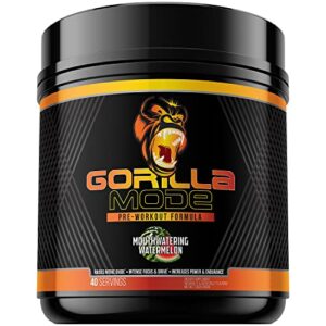 Gorilla Mode Pre Workout - Massive Pumps · Laser Focus · Energy · Power - L-Citrulline, Creatine, GlycerPump™, L-Tyrosine, Agmatine, Kanna, N-Phenethyl Dimethylamine Citrate - 590 Grams (Watermelon)