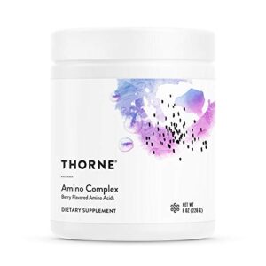 thorne amino complex – clinically-validated eaa and bcaa powder for pre or post-workout – promotes lean muscle mass and energy production – nsf certified for sport – berry flavor – 8 oz – 30 servings