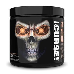 JNX SPORTS The Curse! Pre Workout Supplement - Energy & Focus, Enhanced Blood Flow - Vegan Nitric Oxide Booster with Creatine & Caffeine | Peach Rings | 50 SRV